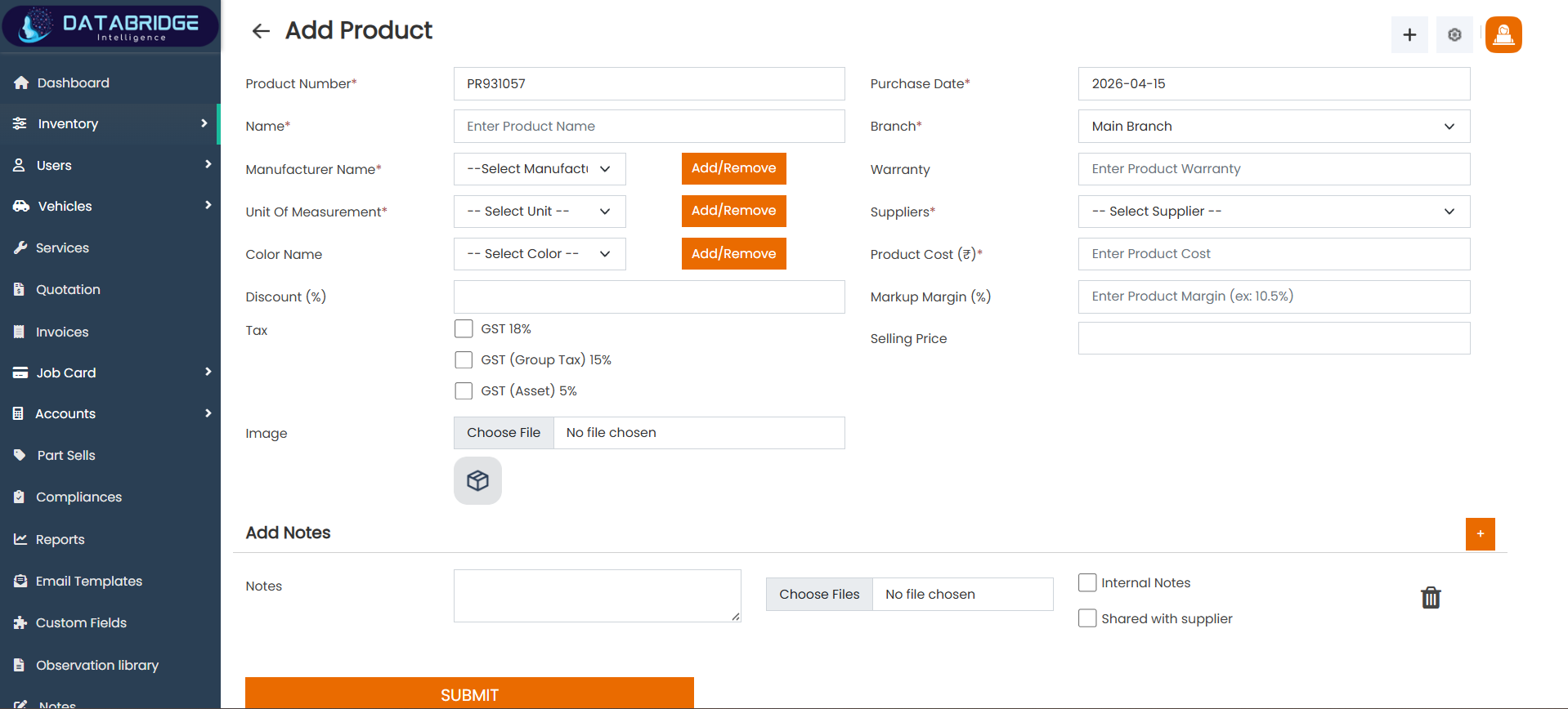 Dashboard & Inventory Image
